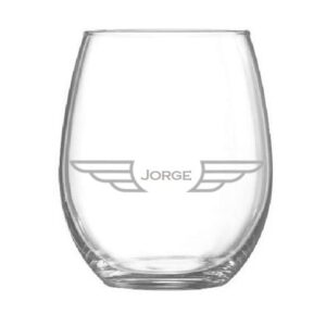 Vaso oval de cristal nombre piloto